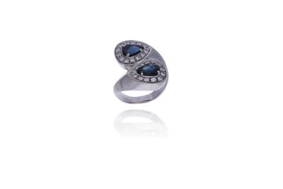 Anello con zaffiri e diamanti - Asta Preziosi