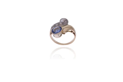 Anello con zaffiro e diamanti - Asta Preziosi