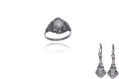 Anello e orecchini con diamanti - Asta Preziosi