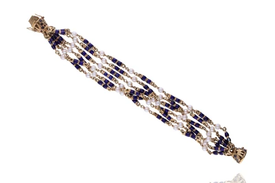 Bracciale con perle coltivate e smalti - Asta Preziosi