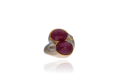 Anello con corindoni e diamanti - Asta Preziosi