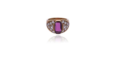 Anello con diamanti e rubino - Asta Preziosi