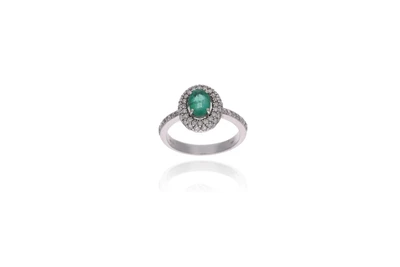 Anello con smeraldo e diamanti - Asta Preziosi