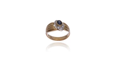Anello con diamanti e zaffiro - Asta Preziosi
