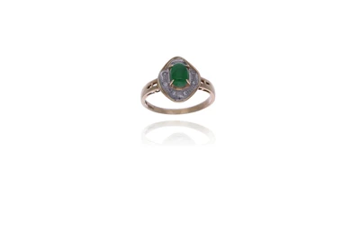 Anello con giada trattata e diamanti - Asta Preziosi