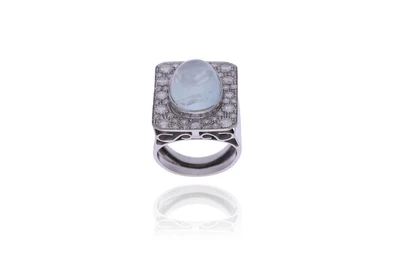 Anello con acquamarina e diamanti - Asta Preziosi