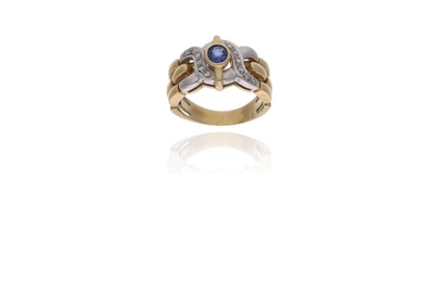 Anello con diamanti e zaffiro - Asta Preziosi Anello con diamanti e zaffiro - Asta Preziosi