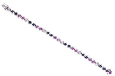 Bracciale con diamanti, rubini e zaffiri - Asta Preziosi Bracciale con diamanti, rubini e zaffiri - Asta Preziosi
