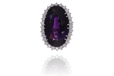 Anello con ametista e diamanti - Asta Preziosi