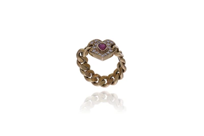 Anello con diamanti e rubino - Asta Preziosi