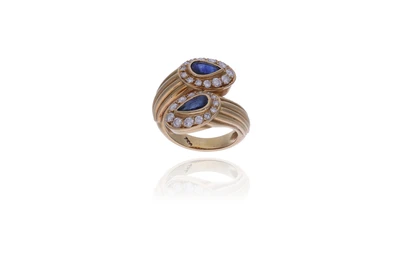 Anello con diamanti e zaffiri - Asta Preziosi