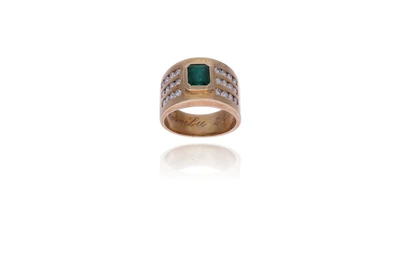 Anello con smeraldo e diamanti - Asta Preziosi
