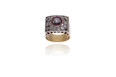 Anello con diamanti e pietre - Asta Preziosi
