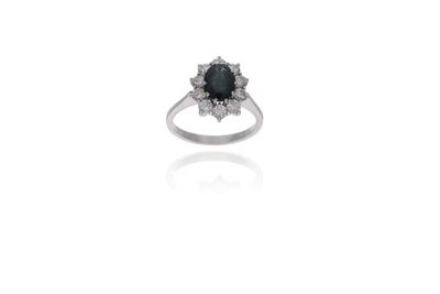 Anello con diamanti e zaffiro - Asta Preziosi