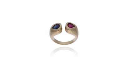 Anello con rubino e zaffiro - Asta Preziosi