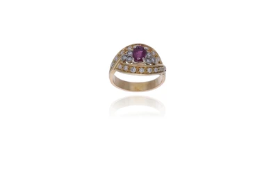 Anello con diamanti e rubino - Asta Preziosi