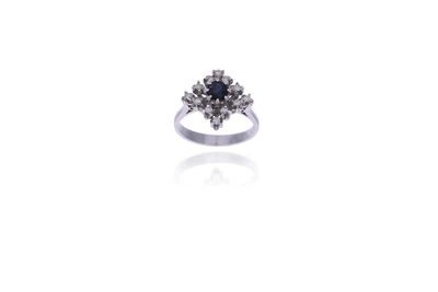 Anello con diamanti e zaffiro - Asta Preziosi