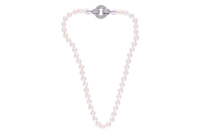 Collana di perle coltivate e diamanti - Asta Preziosi