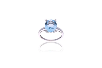 Anello con acquamarina e diamanti - Asta Preziosi