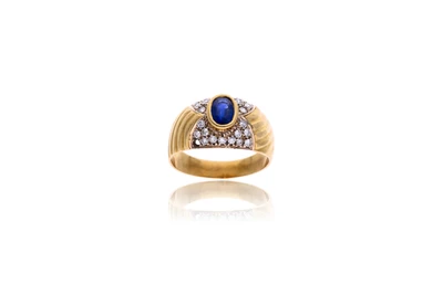 Anello con diamanti e zaffiro - Asta Preziosi