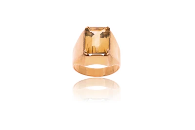 Anello con quarzo citrino - Asta Preziosi