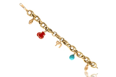 Bracciale con ciondoli, corallo e turchese - Asta Preziosi