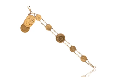 Bracciale con monete in oro - Asta Preziosi