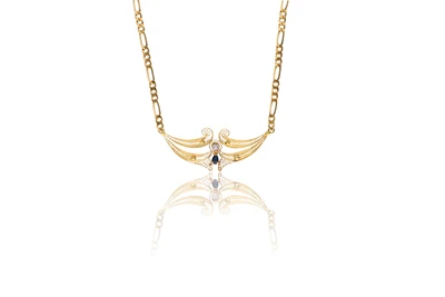 Collana con zaffiro e diamante - Asta Preziosi