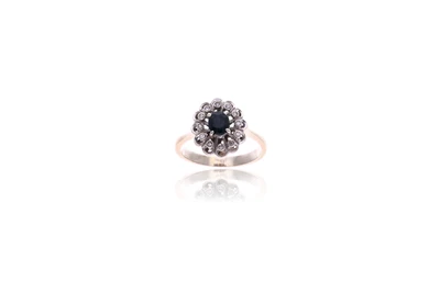 Anello con diamanti e zaffiro - Asta Preziosi