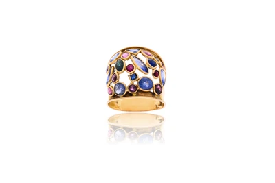 Anello con rubini, zaffiri e corindoni - Asta Preziosi