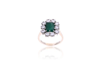 Anello con smeraldo e diamanti - Asta Preziosi