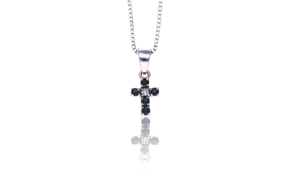 Collana e ciondolo con diamante e zaffiri - Asta Preziosi