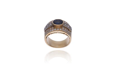 Anello con diamanti e zaffiro - Asta Preziosi