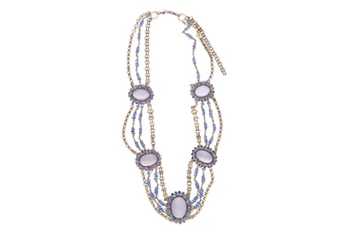 Collana con calcedoni e zaffiri - Asta Preziosi