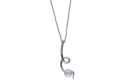 Collana con pendente con perla coltivata e diamanti - Asta Preziosi Collana con pendente con perla coltivata e diamanti - Asta Preziosi