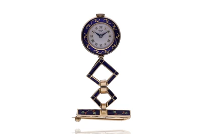 Spilla con orologio - Asta Preziosi