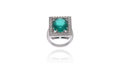 Anello con pietra e diamanti - Asta Preziosi