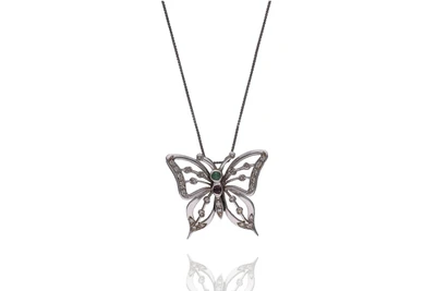 Collana con ciondolo con diamanti, smeraldo e rubino - Asta Preziosi