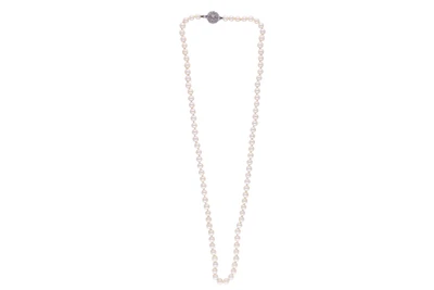 Collana di perle coltivate con diamanti - Asta Preziosi
