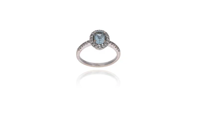 Giorgio Visconti anello con diamanti e topazio azzurro - Asta Preziosi