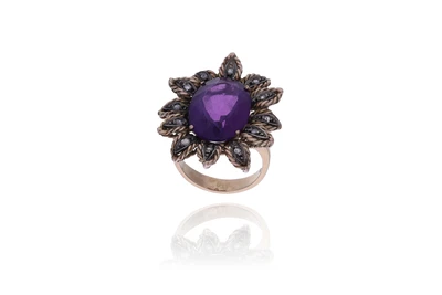 Anello con ametista e diamanti - Asta Preziosi