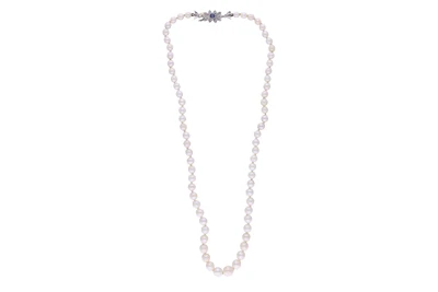 Collana di perle coltivate con zaffiro - Asta Preziosi