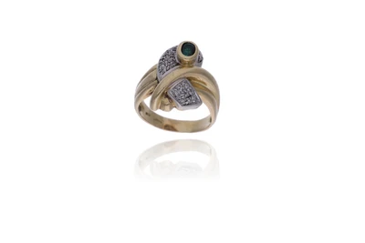 Anello con diamanti e smeraldo - Asta Preziosi