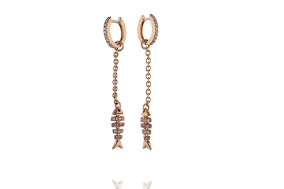 Joyfish orecchini con pendenti con diamanti e zaffiri rosa - Asta Preziosi