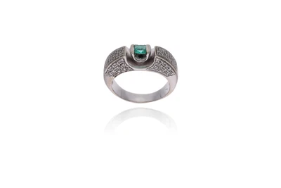 Anello con smeraldo e diamanti - Asta Preziosi