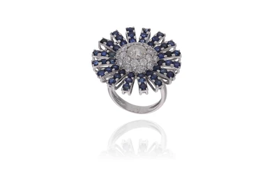 Anello con diamanti e zaffiri - Asta Preziosi Anello con diamanti e zaffiri - Asta Preziosi