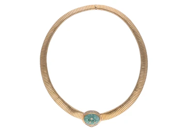 Collana con giada trattata e diamanti - Asta Preziosi