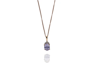 Collana con ciondolo con iolite e pietre - Asta Preziosi