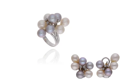 Parure con perle coltivate e diamanti - Asta Preziosi Parure con perle coltivate e diamanti - Asta Preziosi