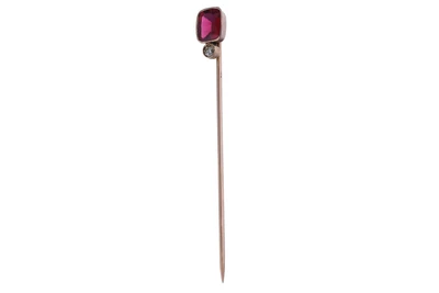 Spilla con diamante e pietra - Asta Preziosi